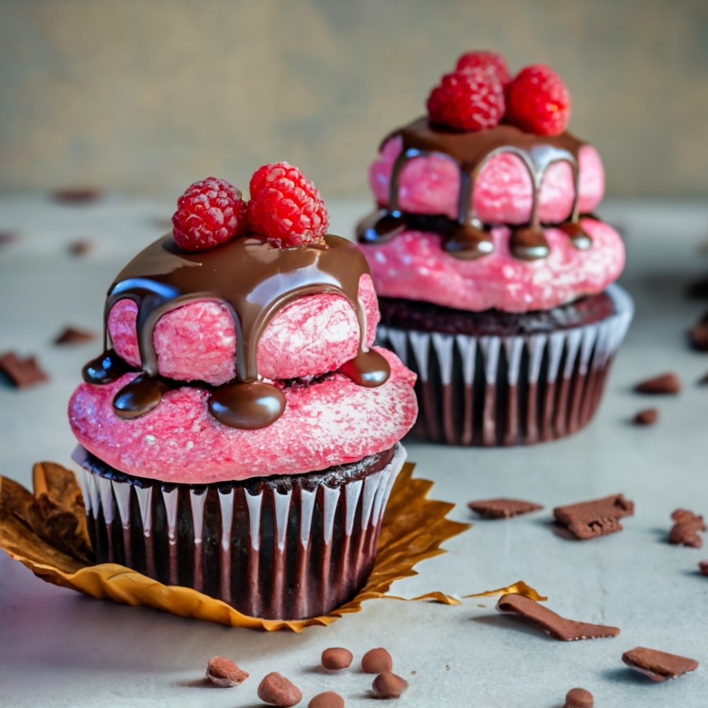 Raspberry cupcakes